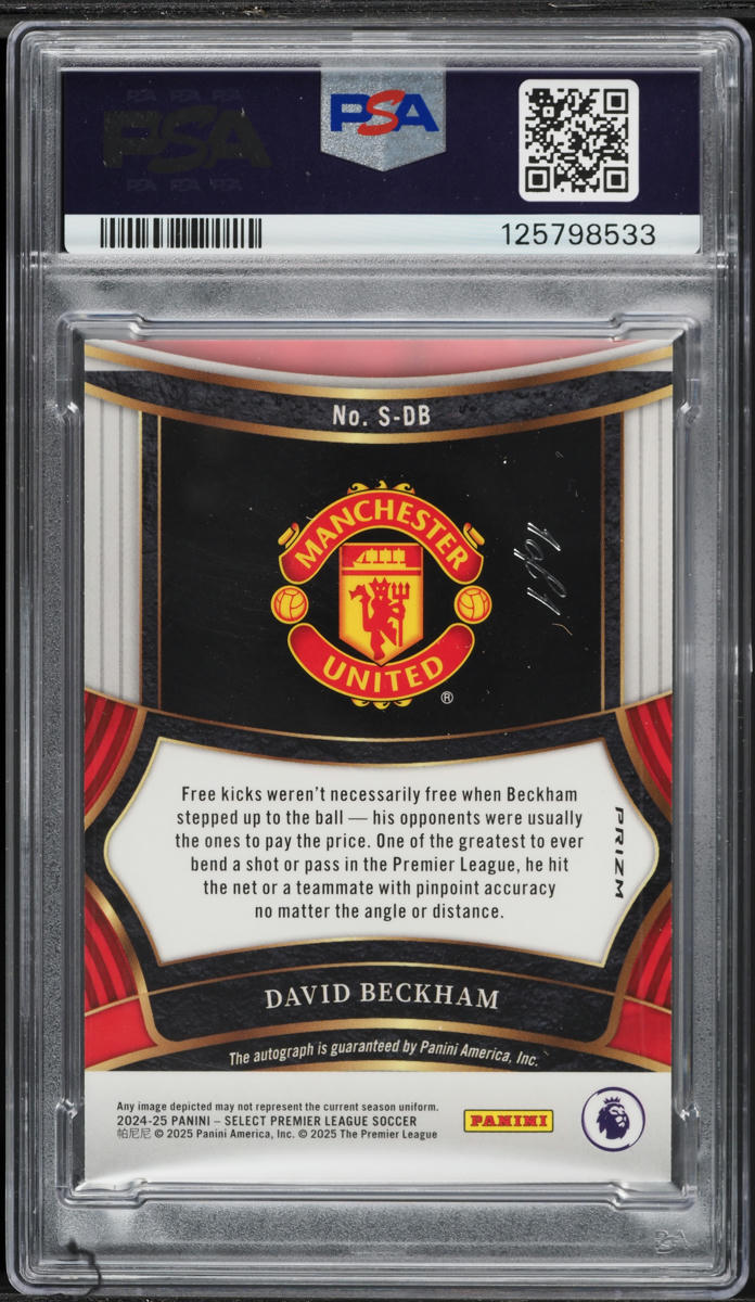 2024 Select Premier League Black David Beckham AUTO 1/1 #SDB PSA 7 NRMT