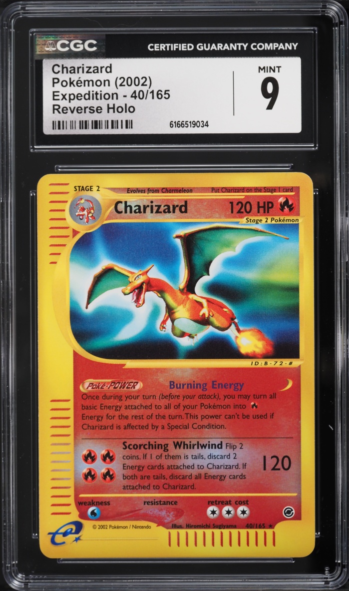 2002 Pokemon Expedition Reverse Holo Charizard #40 CGC 9 MINT