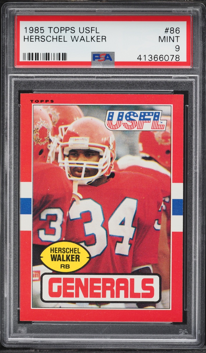 1985 Topps USFL Football Herschel Walker ROOKIE #86 PSA 9 MINT