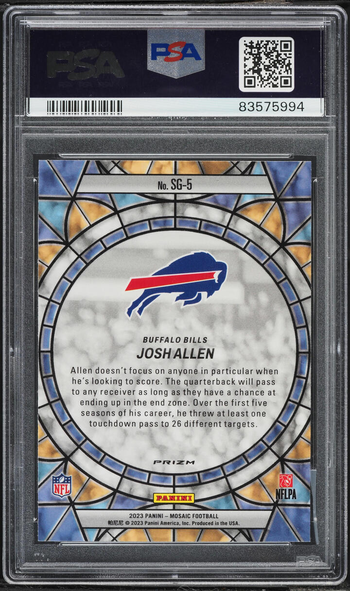 2023 Panini Mosaic Stained Glass Prizm Josh Allen #SG-5 PSA 10 GEM MINT