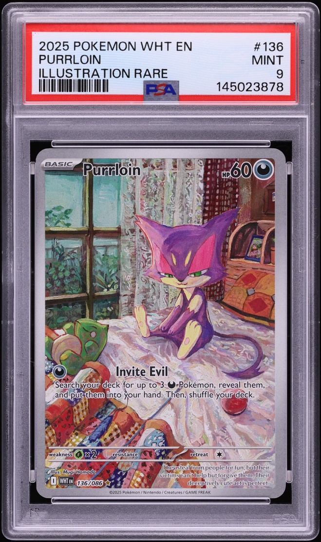 2025 Pokemon Scarlet & Violet White Flare IR Purrloin #136 PSA 9 MINT