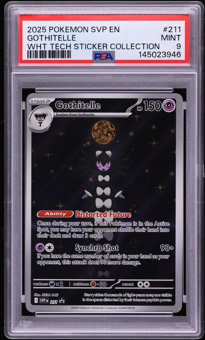 2025 Pokemon SV Promo White Flare Tech Sticker Collection Full Art Gothitelle #211 PSA 9 MINT