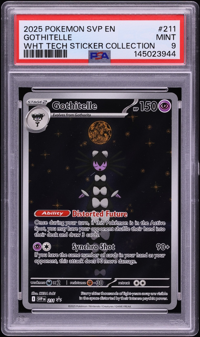 2025 Pokemon SV Promo White Flare Tech Sticker Collection Full Art Gothitelle #211 PSA 9 MINT