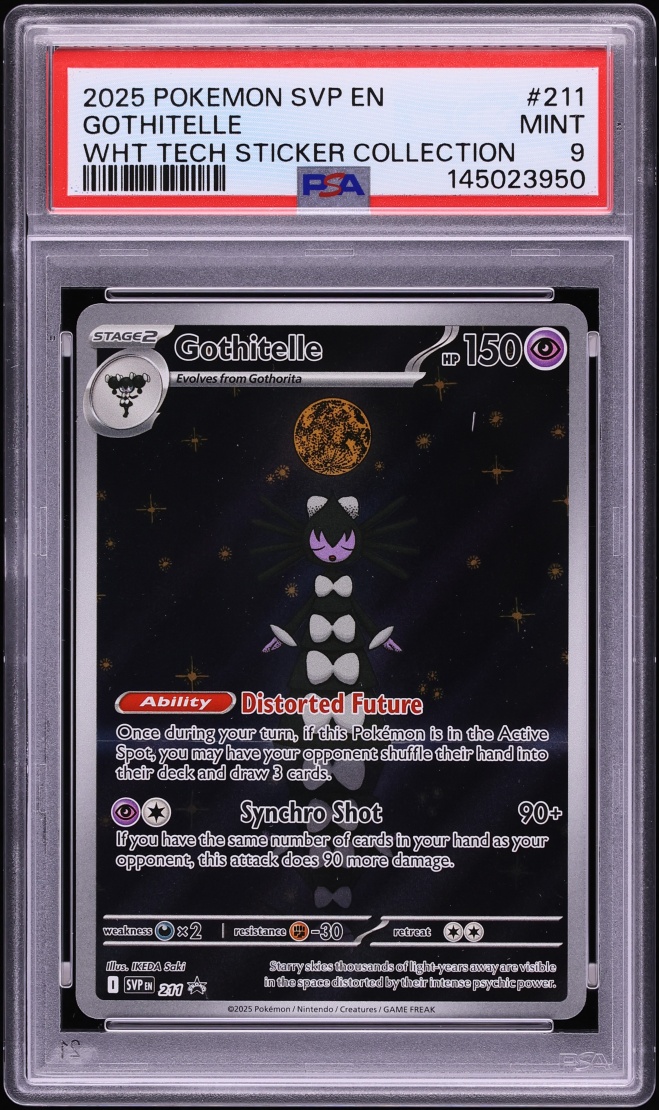 2025 Pokemon SV Promo White Flare Tech Sticker Collection Full Art Gothitelle #211 PSA 9 MINT