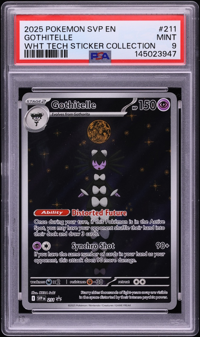 2025 Pokemon SV Promo White Flare Tech Sticker Collection Full Art Gothitelle #211 PSA 9 MINT