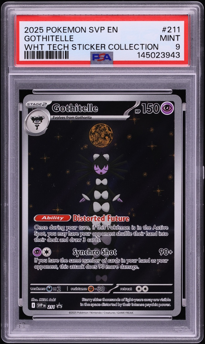 2025 Pokemon SV Promo White Flare Tech Sticker Collection Full Art Gothitelle #211 PSA 9 MINT