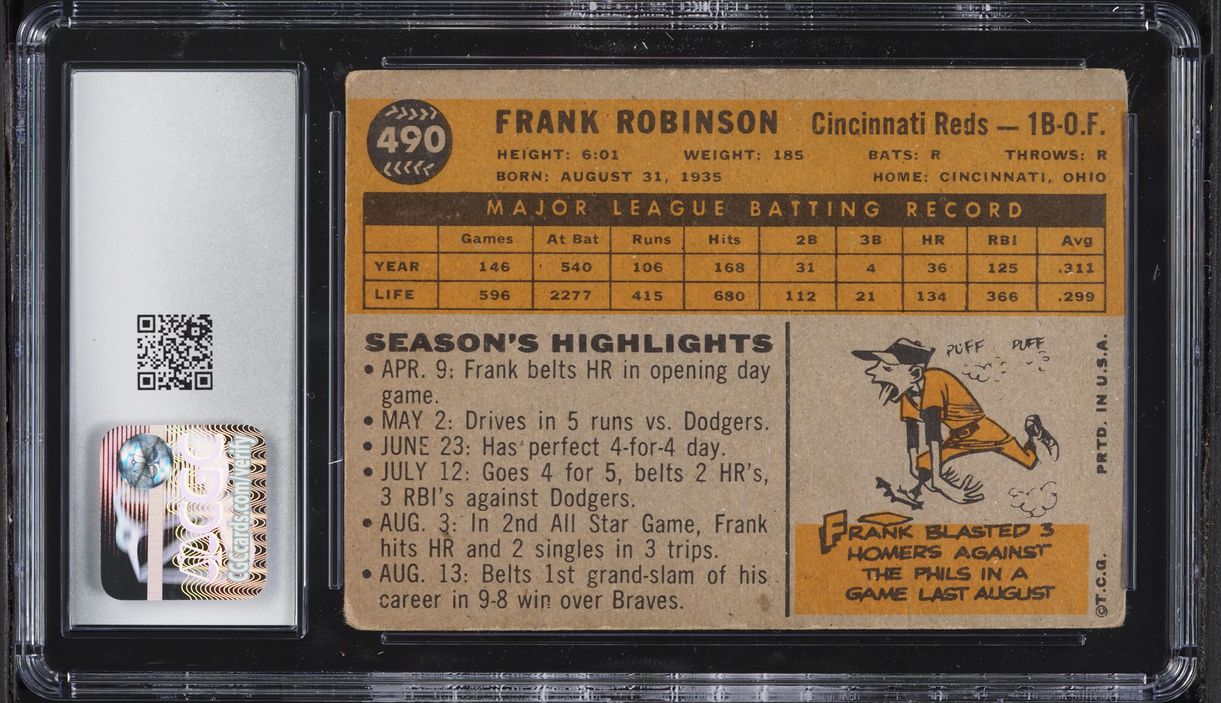 1960 Topps Frank Robinson #490 CGC 2 GD