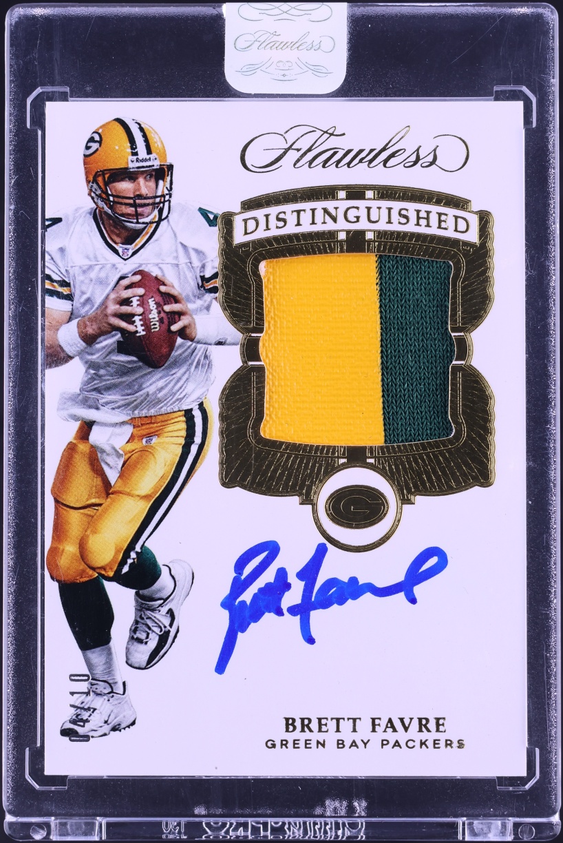 2017 Panini Flawless Distinguished Brett Favre PATCH AUTO JERSEY # 4/10 #DI-BF