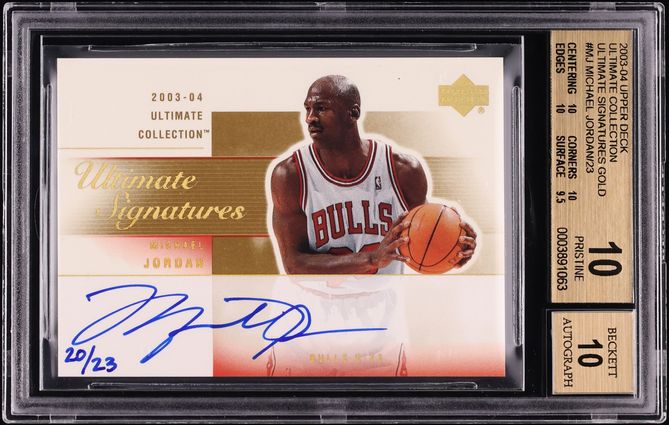 2003 Ultimate Collection Signatures Gold Michael Jordan AUTO /23 #MJ-A BGS 10 PRISTINE