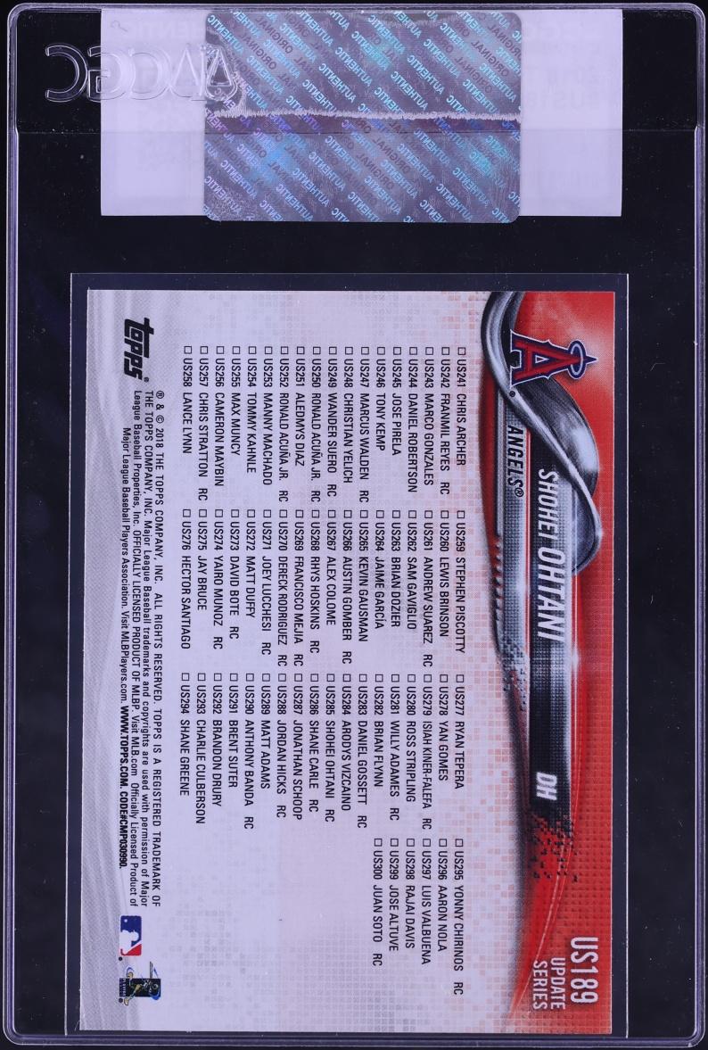 2018 Topps Update Shohei Ohtani ROOKIE #US189 CGC AUTH
