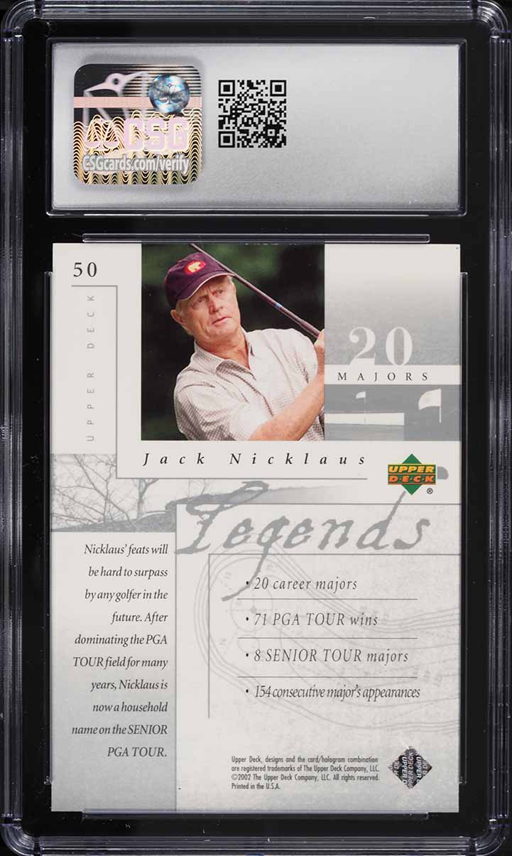 2002 Upper Deck Golf Jack Nicklaus #50 CSG 9 MINT