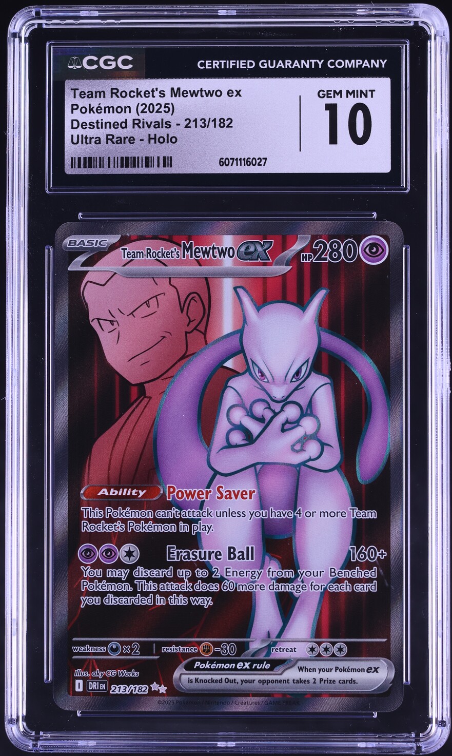 2025 Pokemon SV Destined Rivals Full Art Team Rocket's Mewtwo ex #213 ...
