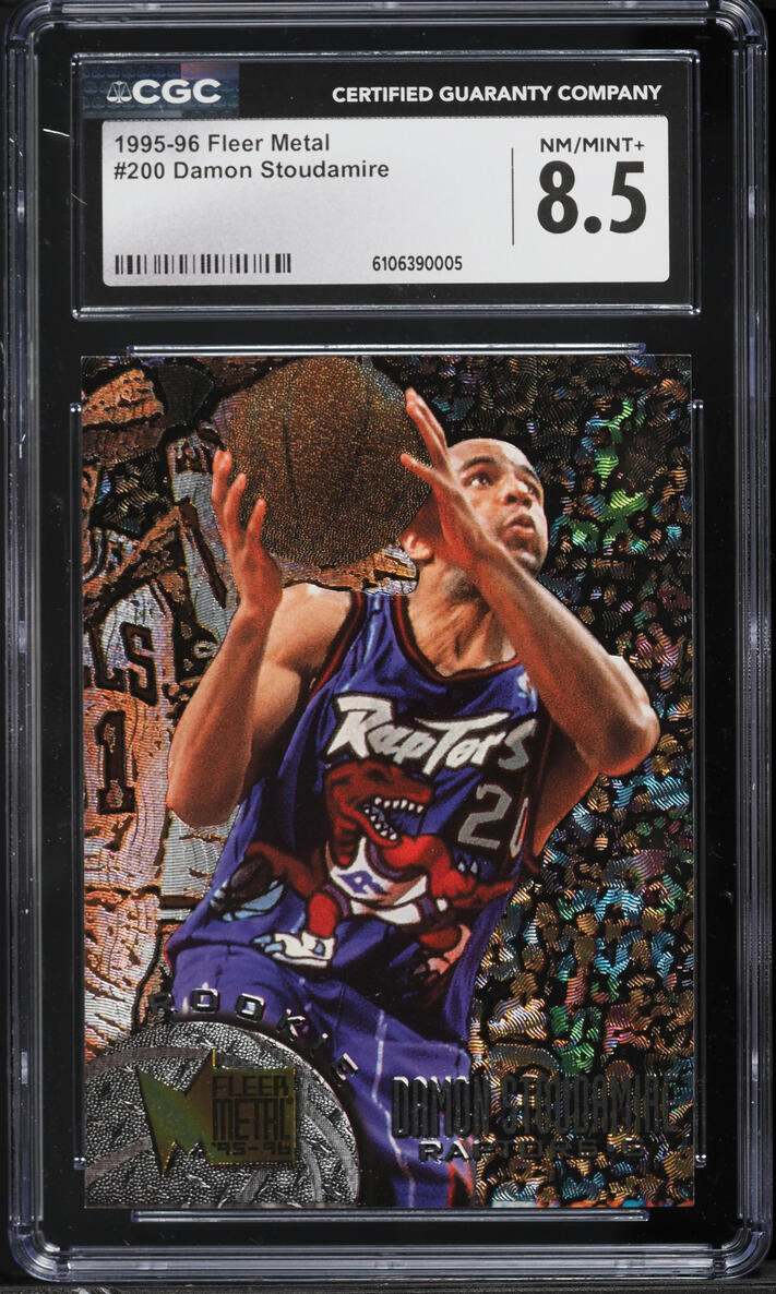 1995 Metal Basketball Damon Stoudamire ROOKIE #200 CGC 8.5 NM-MT+