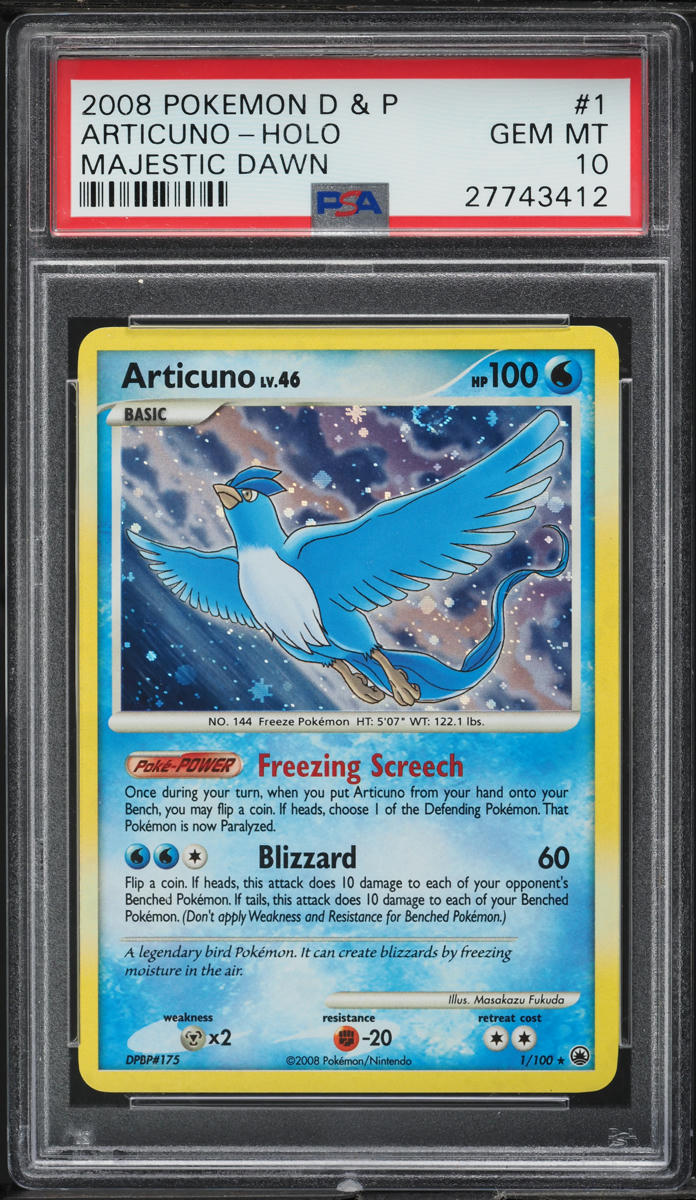 2008 Pokemon Diamond & Pearl Majestic Dawn Holo Articuno #1 PSA 10 GEM MINT