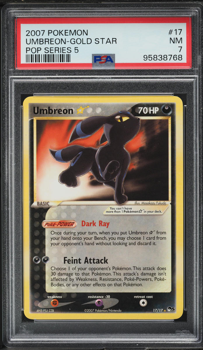 2007 Pokemon Pop Series 5 Umbreon Gold Star #17 PSA 7 NRMT