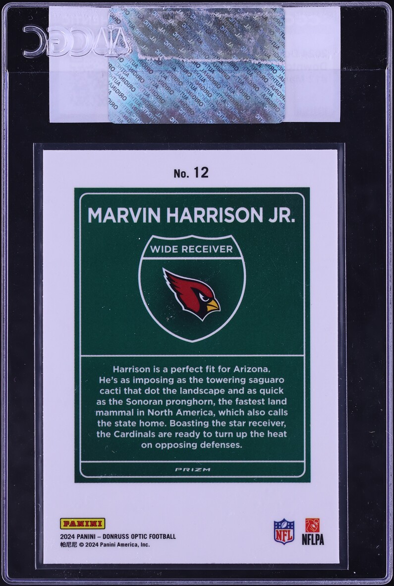 2024 Donruss Optic Downtown Marvin Harrison Jr. ROOKIE #12 CGC AUTH