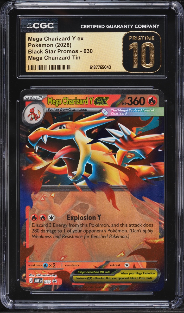 2026 #30 Mega Charizard Y Ex CGC 10 Pokemon Mega Evolution Promo Tin