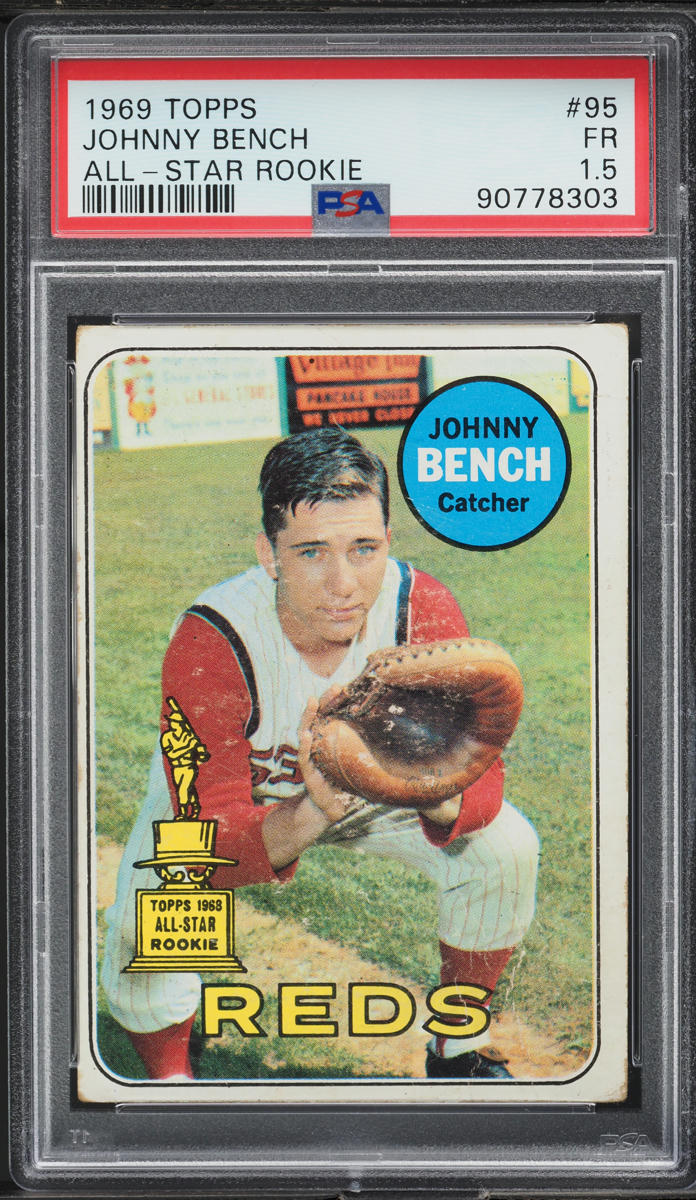 1969 Topps Johnny Bench ROOKIE #95 PSA 1.5 FR