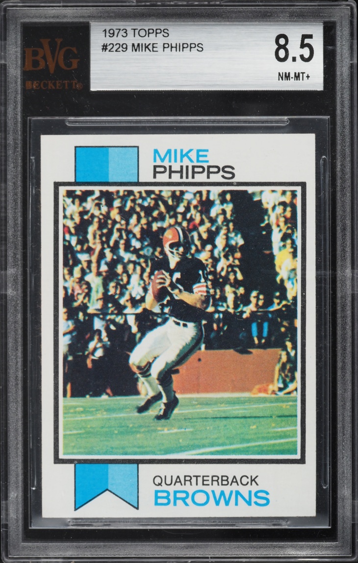 1973 Topps Football Mike Phipps #229 BVG 8.5 NM-MT+