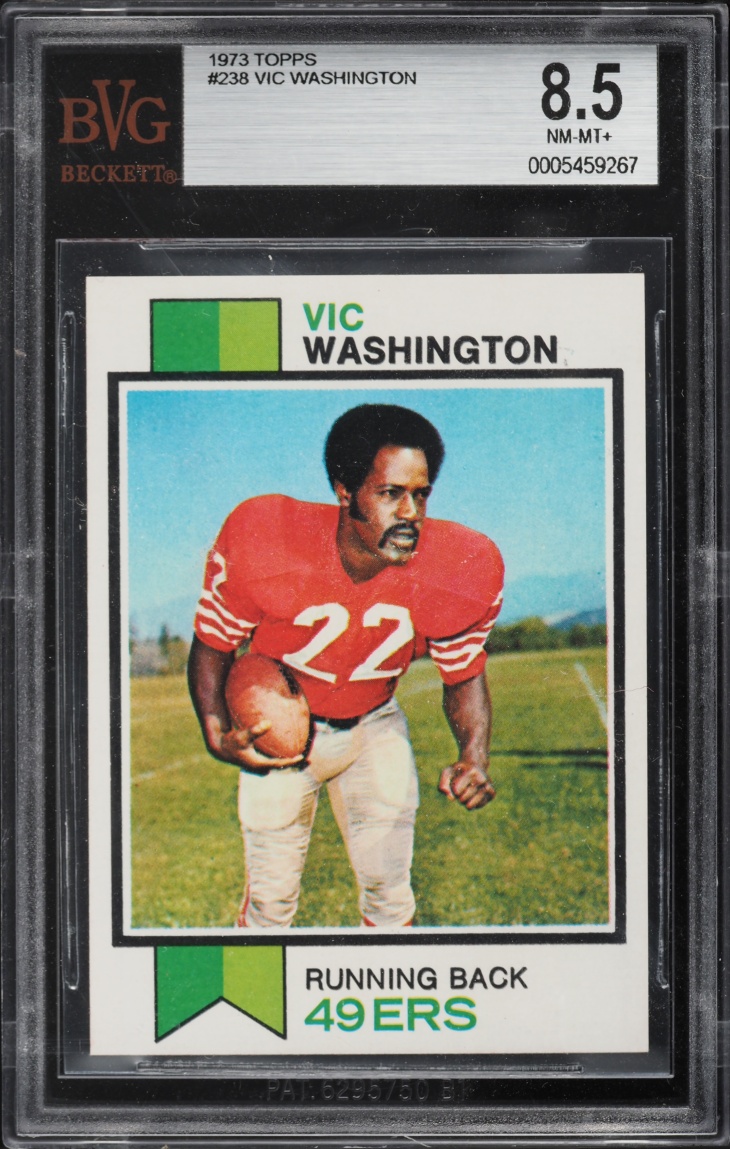 1973 Topps Football Vic Washington #238 BVG 8.5 NM-MT+