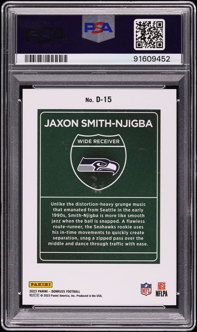 2023 Donruss Downtown Jaxon Smith-Njigba ROOKIE #D-15 PSA 9 MINT