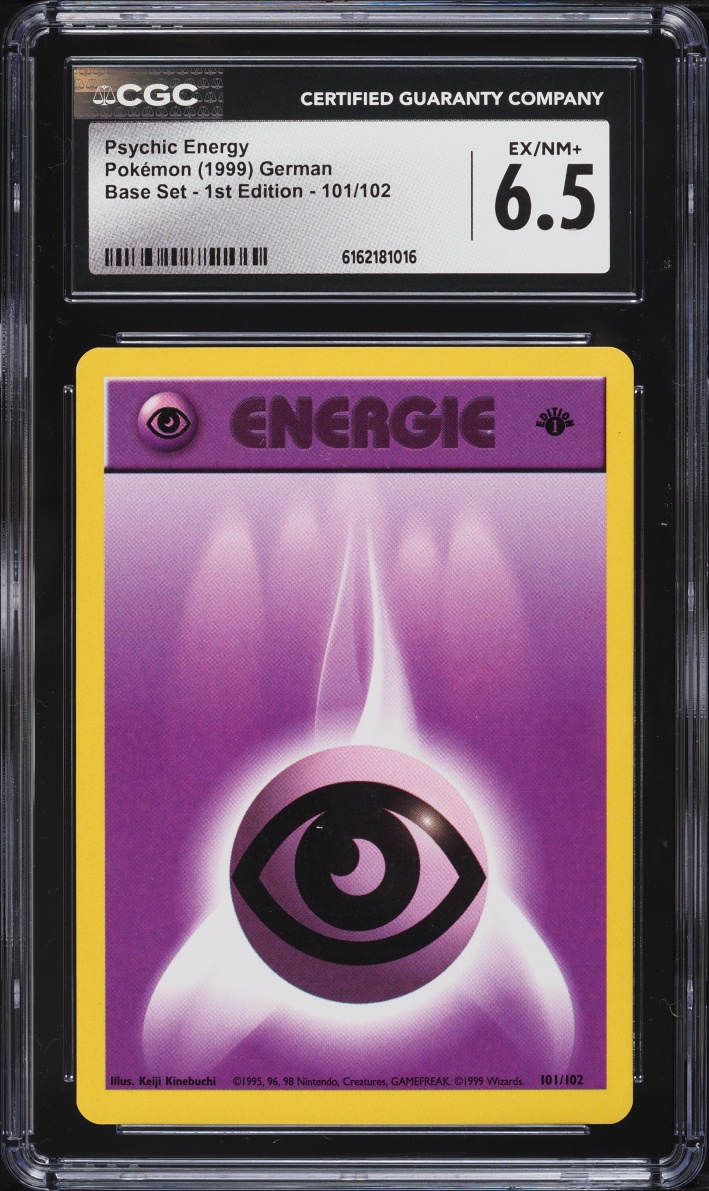1999 Pokemon German Base Set 1st Edition Psychic Energy #101 CGC 6.5 EXMT+