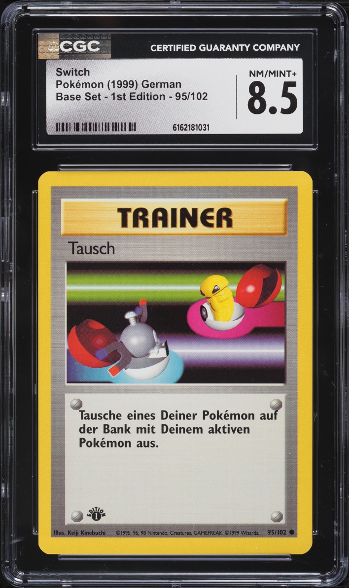1999 Pokemon German Base Set 1st Edition Switch #95 CGC 8.5 NM-MT+