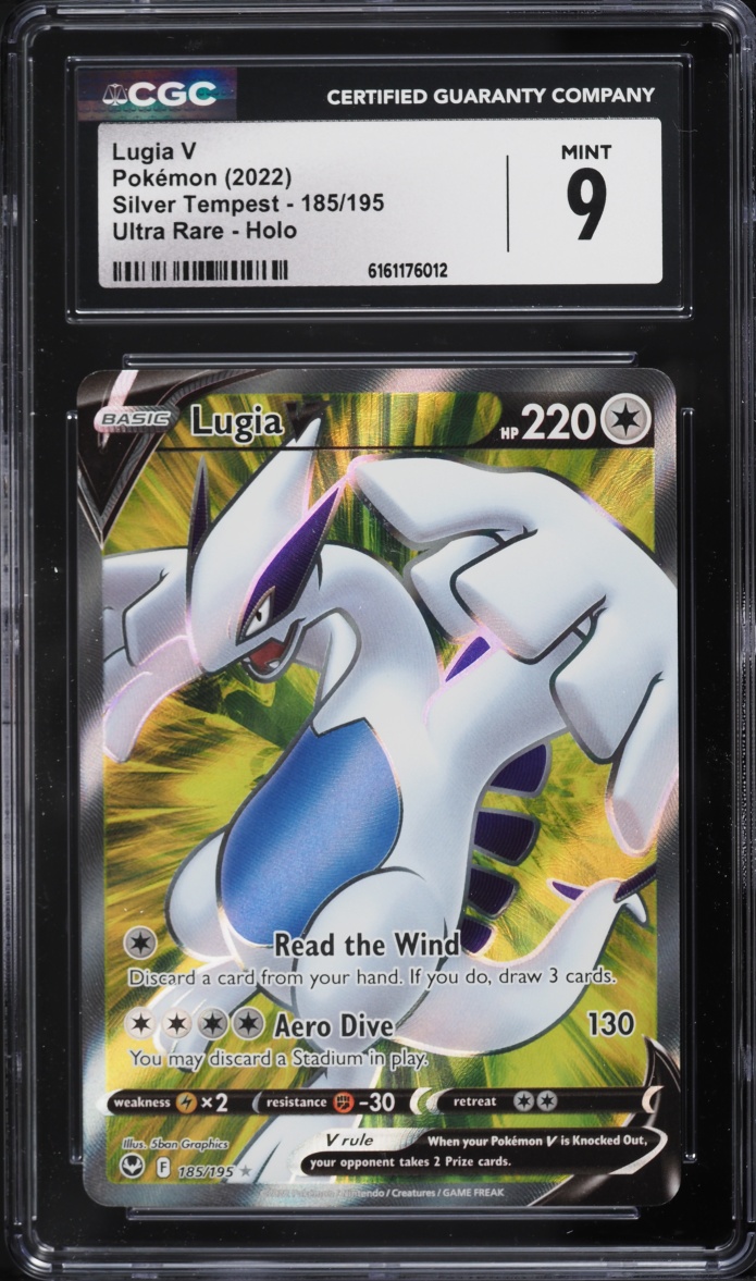 2022 Pokemon Sword & Shield Silver Tempest Full Art Lugia V #185 CGC 9 MINT