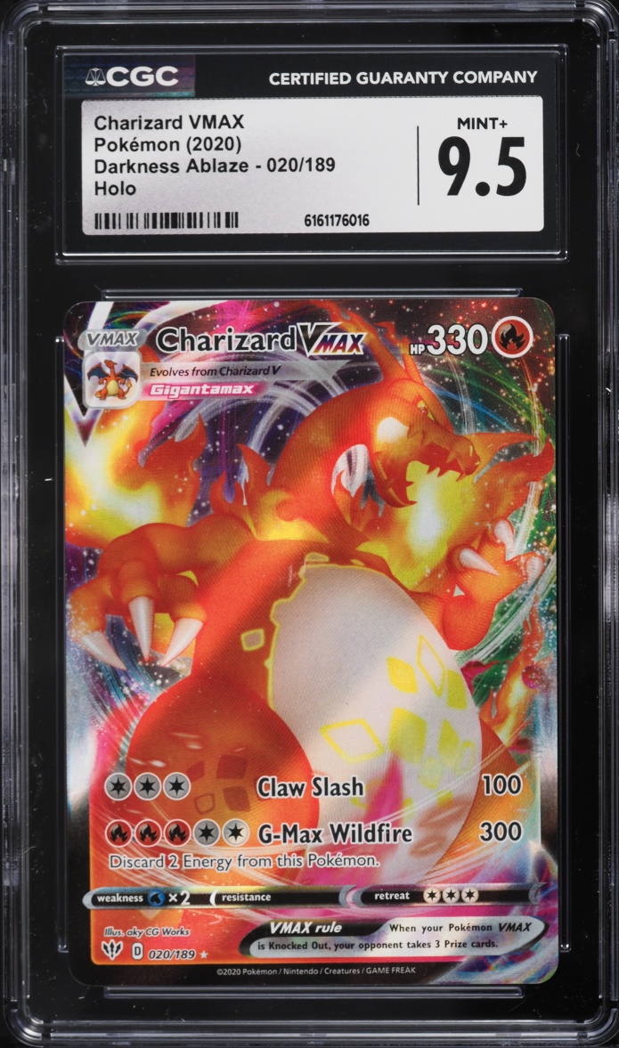 2020 Pokemon Sword & Shield Darkness Ablaze Full Art Charizard VMAX #20 CGC 9.5 MINT+