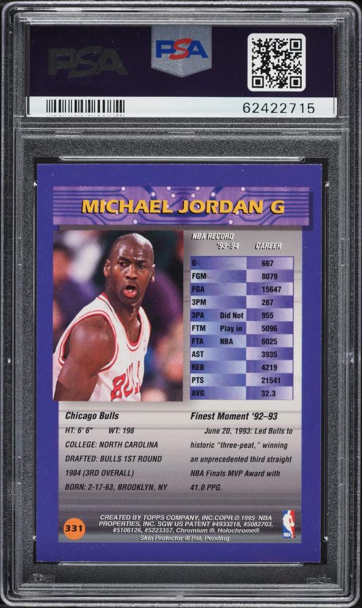 1994 Finest Basketball Michael Jordan #331 PSA 9 MINT