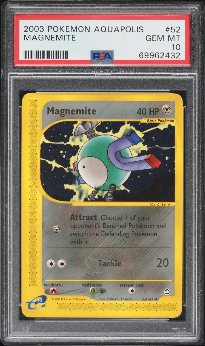 2003 Pokemon Aquapolis Magnemite #52 PSA 10 GEM MINT