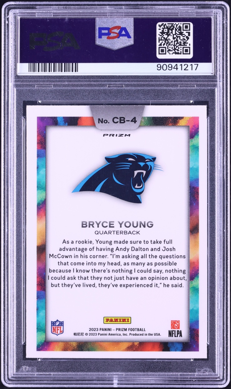 2023 Panini Prizm Color Blast Bryce Young ROOKIE #CB-4 PSA 10 GEM MINT