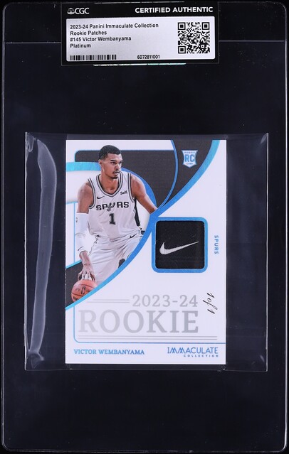 2023 Immaculate Collection Platinum Victor Wembanyama RC NIKE PATCH 1/1 CGC AUTH