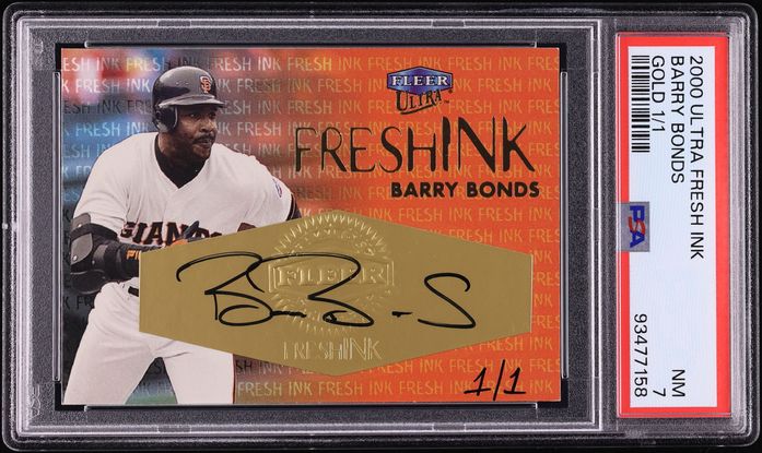 2000 Ultra Fresh Ink Gold Barry Bonds AUTO 1/1 PSA 7 NRMT