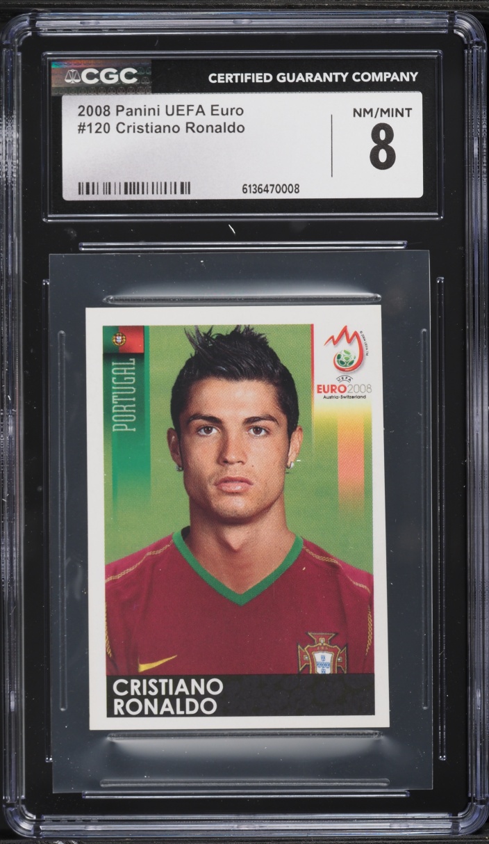 2008 Panini UEFA Euro Sticker Cristiano Ronaldo #120 CGC 8 NM-MT