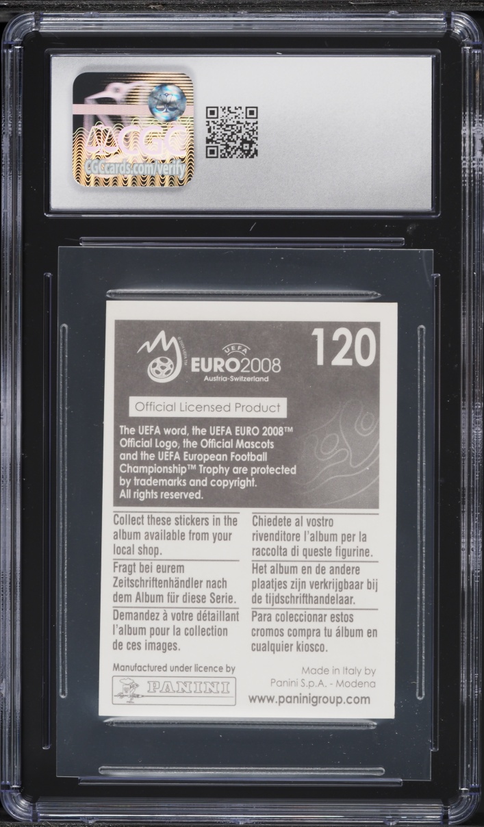 2008 Panini UEFA Euro Sticker Cristiano Ronaldo #120 CGC 8 NM-MT