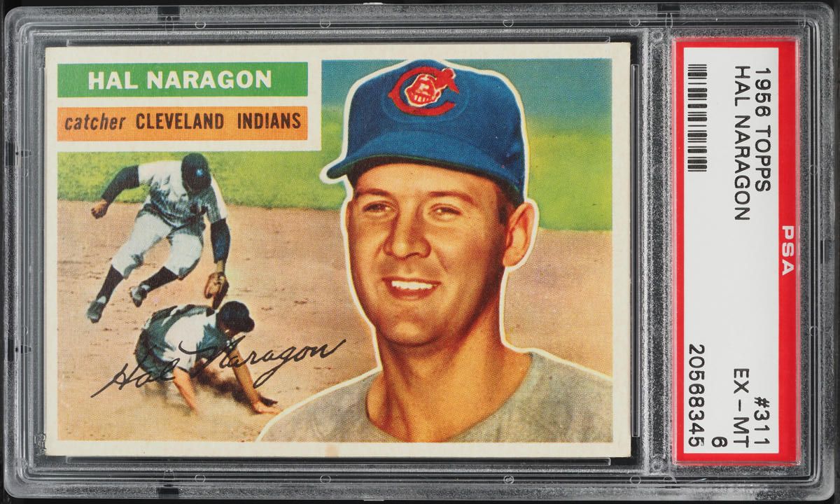 1956 Topps Hal Naragon #311 PSA 6 EXMT
