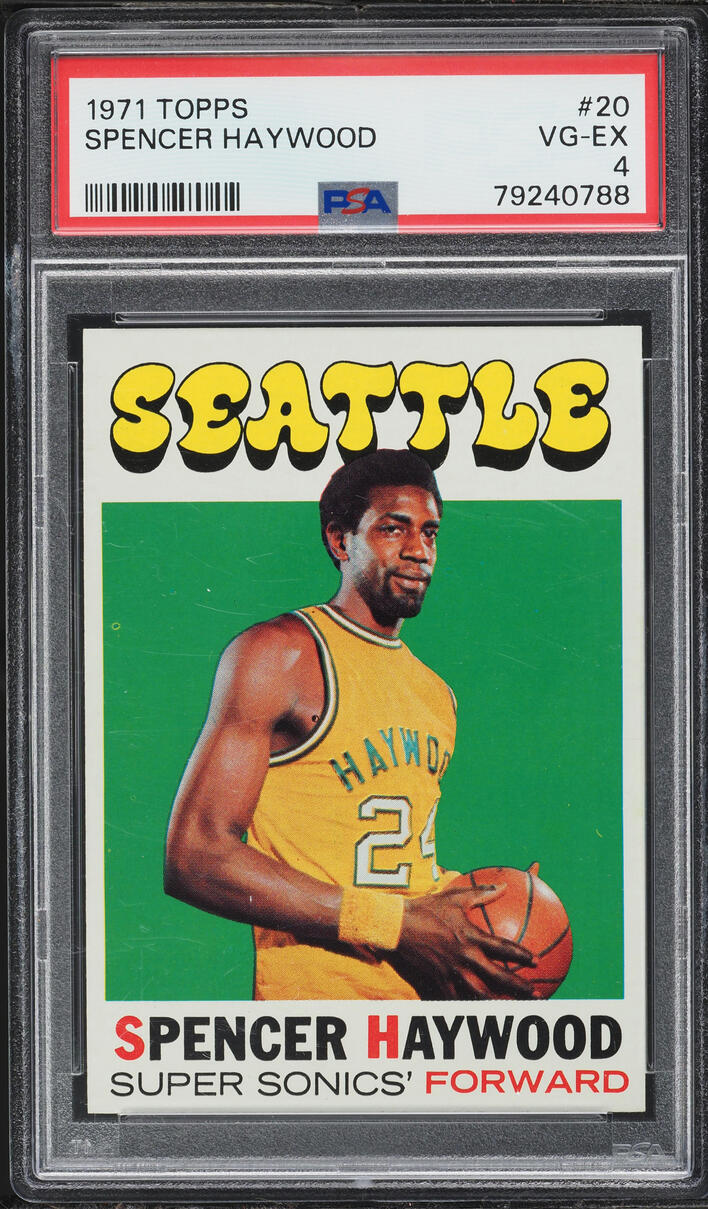 1971 Topps Basketball Spencer Haywood ROOKIE #20 PSA 4 VGEX