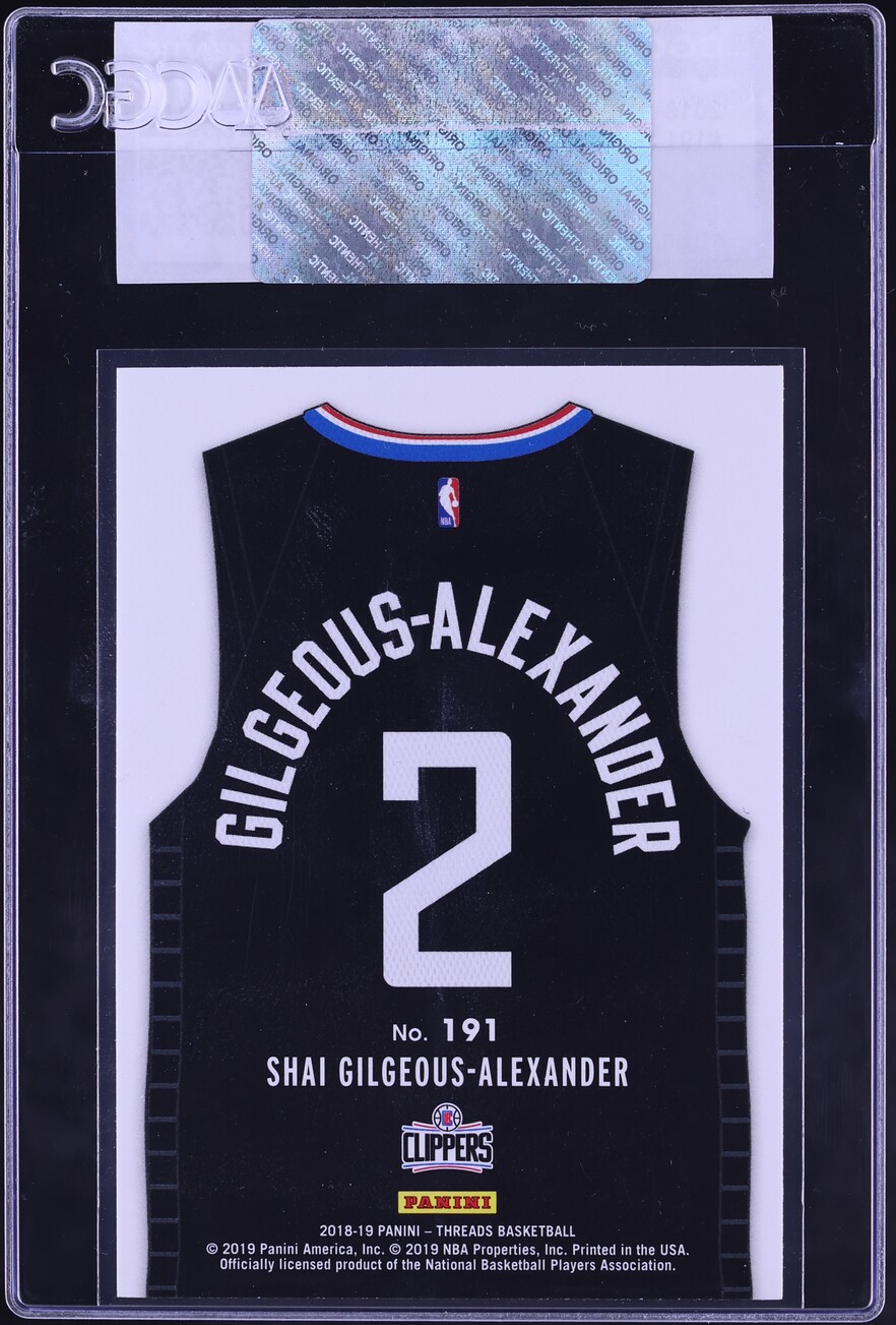 2018 Panini Threads Shai Gilgeous-Alexander ROOKIE #191 CGC AUTH