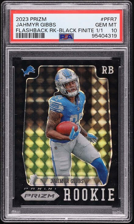 2023 Panini Prizm Flashback Black Finite Jahmyr Gibbs ROOKIE 1/1