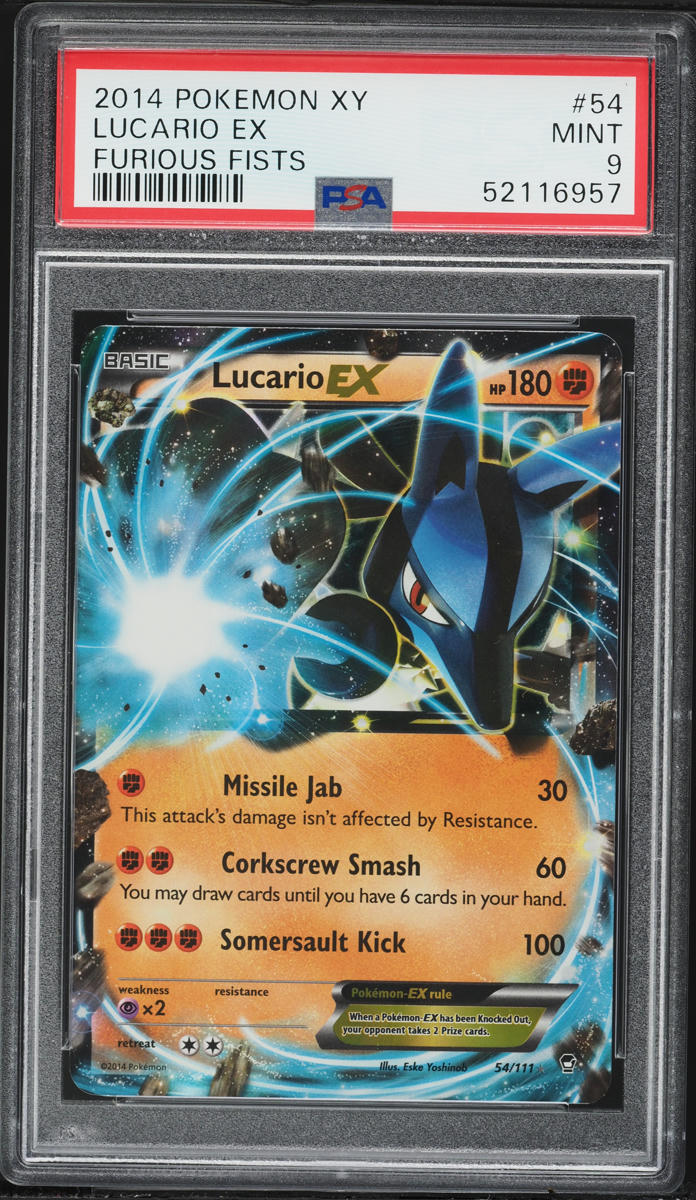 2014 Pokemon XY Furious Fists Lucario EX #54 PSA 9 MINT