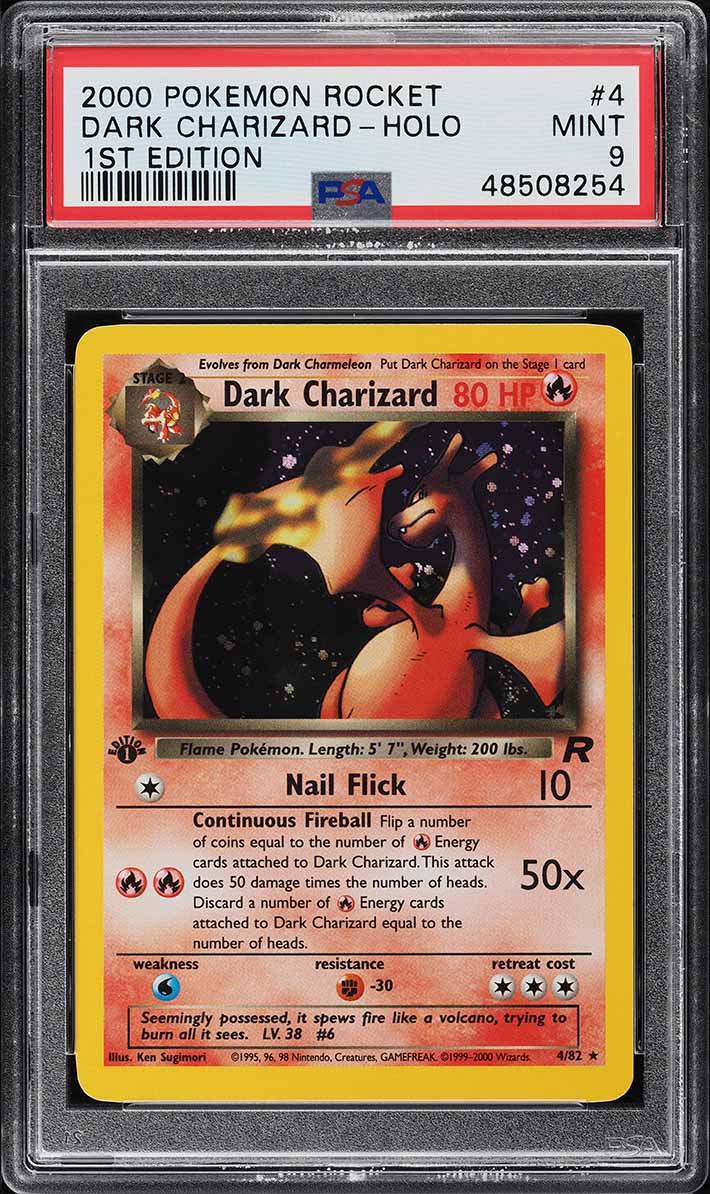 2000 Pokemon Team Rocket 1st Edition Holo Dark Charizard #4 PSA 10