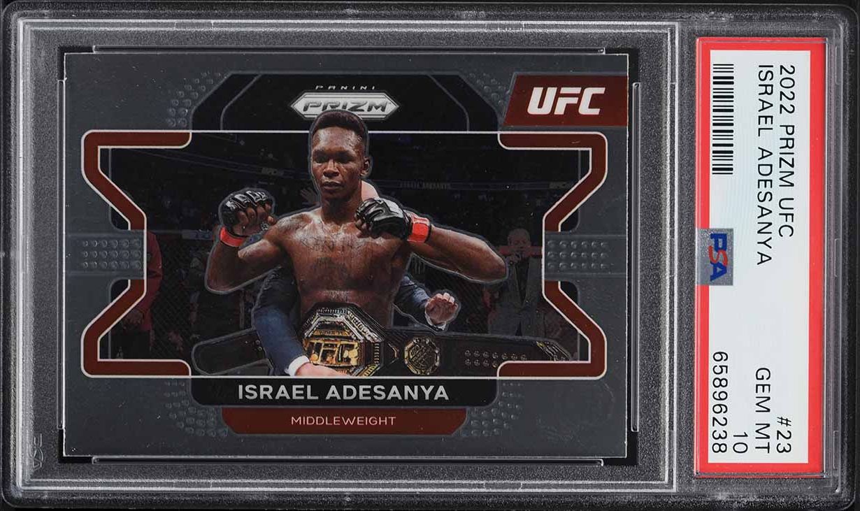 2022 Panini Prizm UFC Israel Adesanya #23 PSA 10 GEM MINT