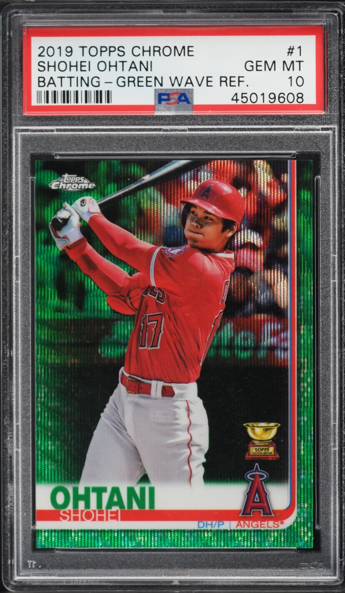 2019 Topps Chrome Green Wave Refractor Shohei Ohtani /99 #1 PSA 10 GEM MINT