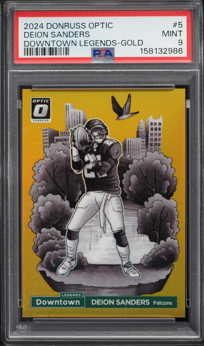 2024 Donruss Optic Downtown Legends Gold Deion Sanders /10 #5 PSA 9 MINT