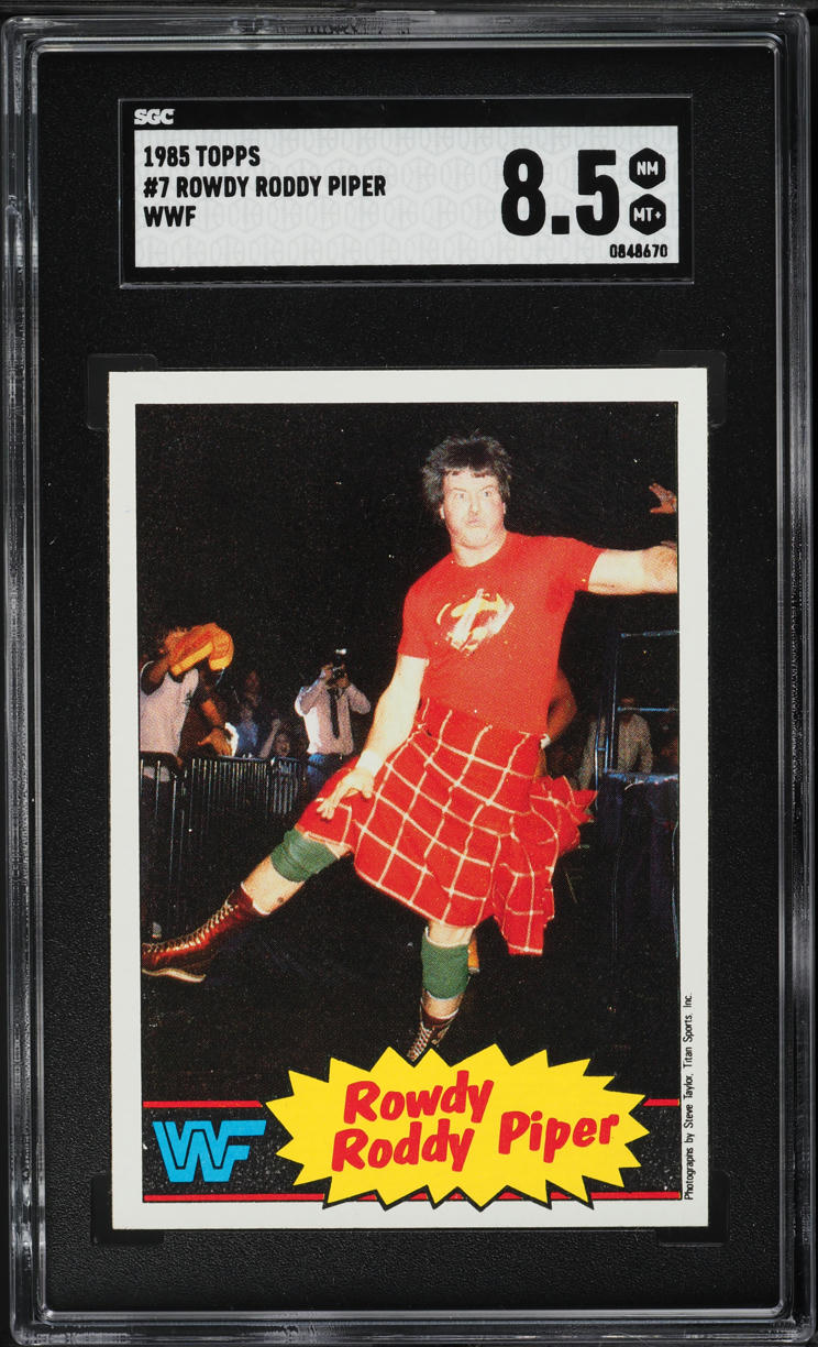 1985 Topps WWF Rowdy Roddy Piper #7 SGC 8.5 NM-MT+