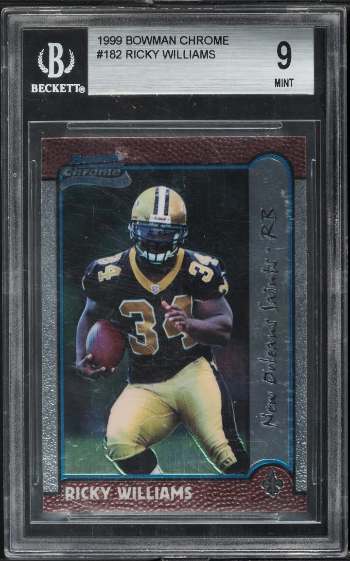 1999 Bowman Chrome Ricky Williams ROOKIE #182 BGS 9 MINT