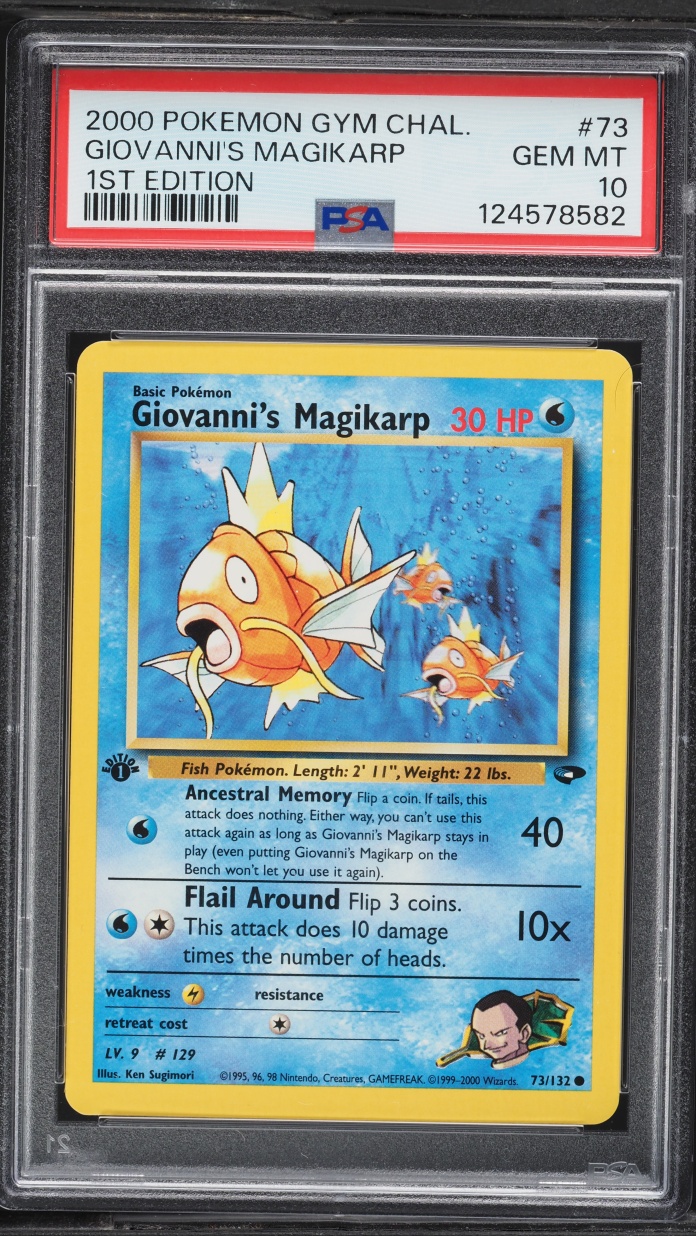 2000 Pokemon Gym Challenge 1st Edition Giovanni's Magikarp #73 PSA 10 GEM MINT