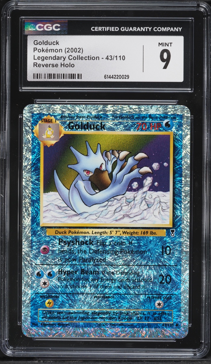 2002 Pokemon Legendary Collection Reverse Holo Golduck #43 CGC 9 MINT