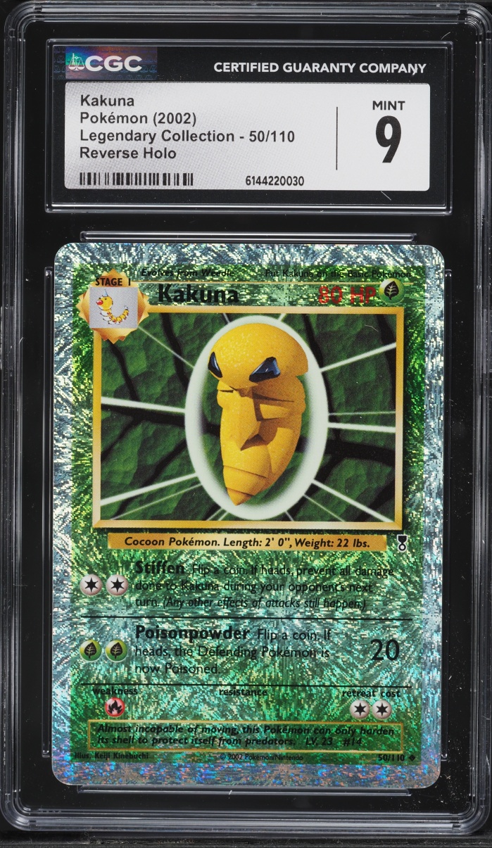2002 Pokemon Legendary Collection Reverse Holo Kakuna #50 CGC 9 MINT